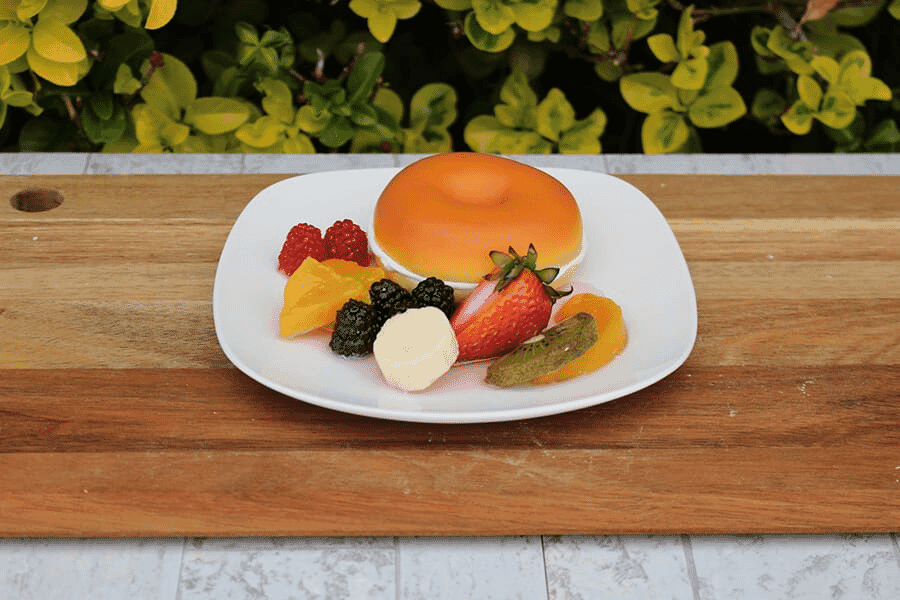 Fake Bagel & Cream Cheese with Fake Fruit