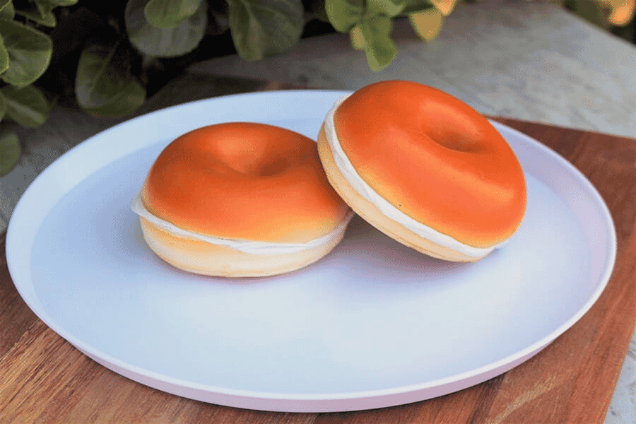 Bagels with Cream Cheese - Set of 2 Artificial Bagels with Cream Cheese