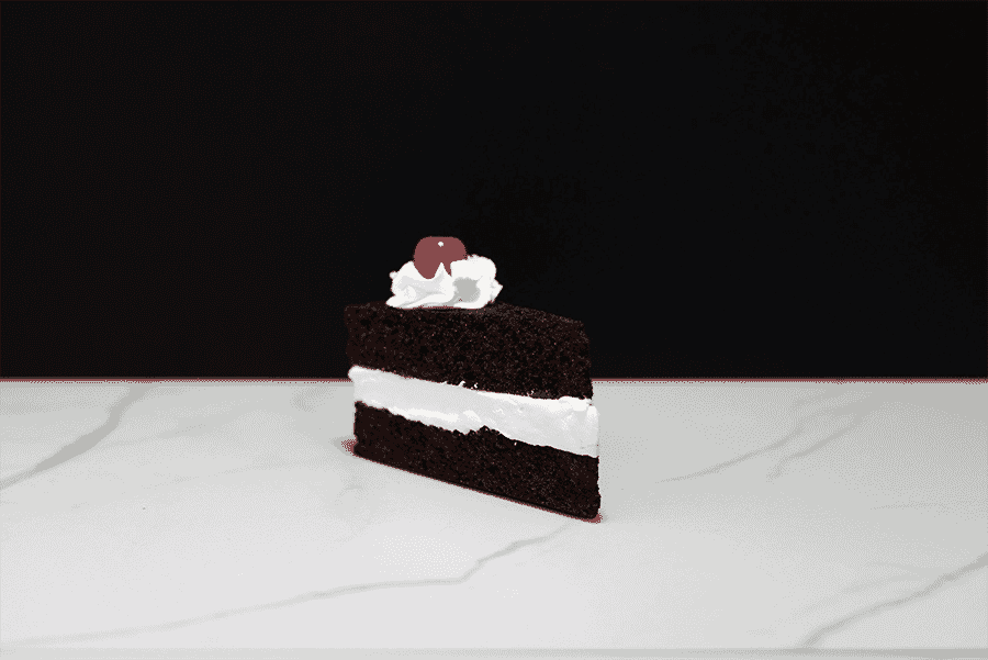 Fake Layered Chocolate Cake Slice with Cherry