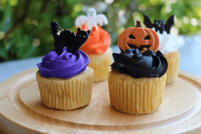 Fake Mini Halloween Cupcakes (Set of 4)