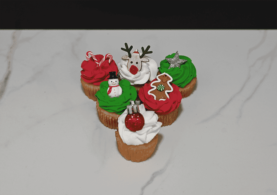 Fake Mini Christmas Cupcakes (Set of 6)