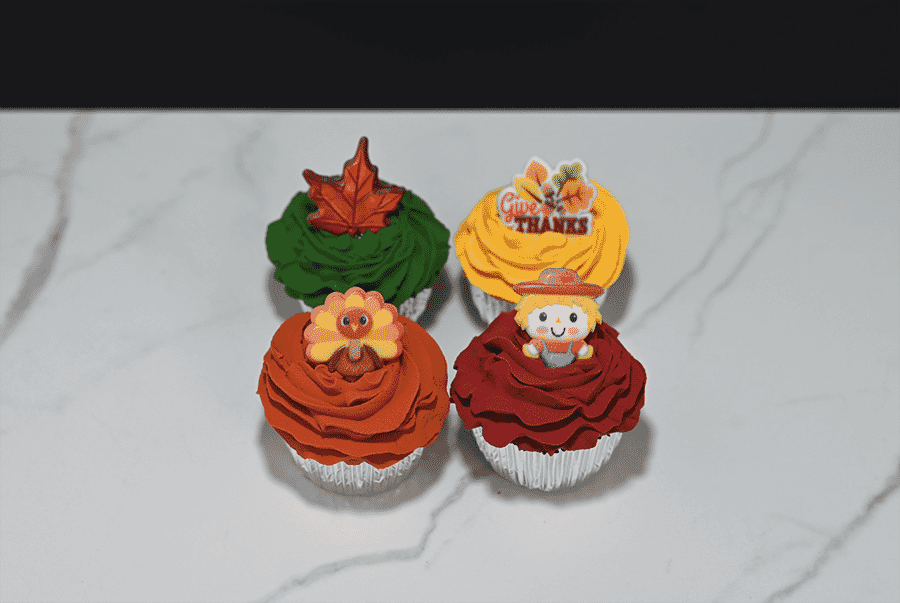 Fake Fall Frosted Cupcakes (Set of 4)
