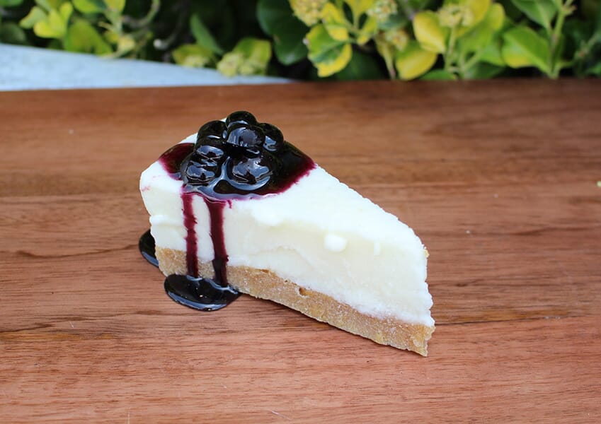 Fake Slice of Cheesecake with Blueberries