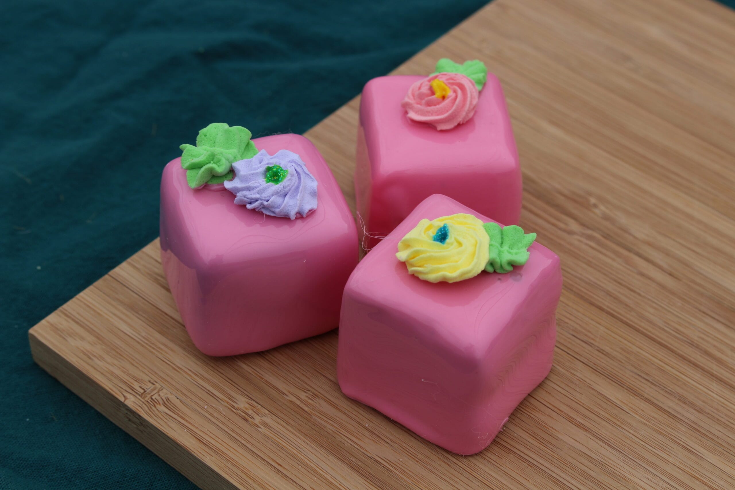 Fake Strawberry Petit Fours (Set of 3)