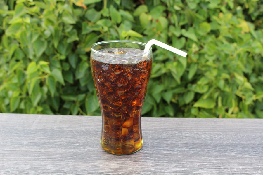 Cup of Cola and Ice in a Plastic Cup Fake Drink Photo Prop Staging 