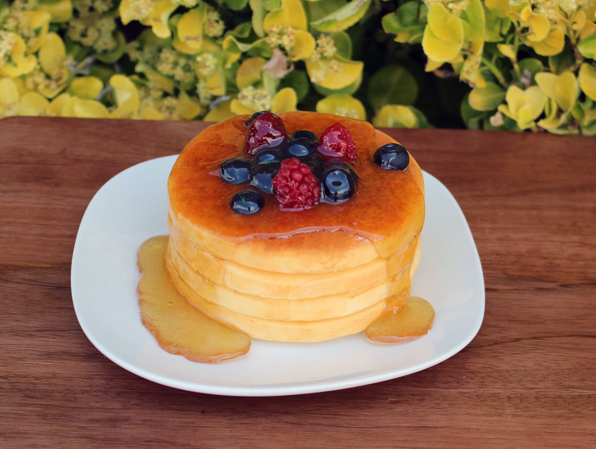 Plate of Fake Mini Pancakes with Fruit