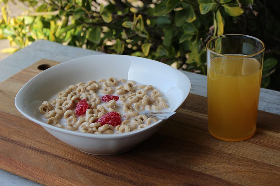 Cereal Bowl--Cheerios with Strawberries