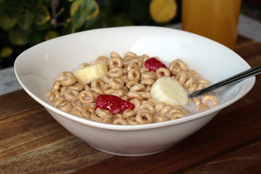 Cereal Bowl--Cheerios with Strawberries & Bananas