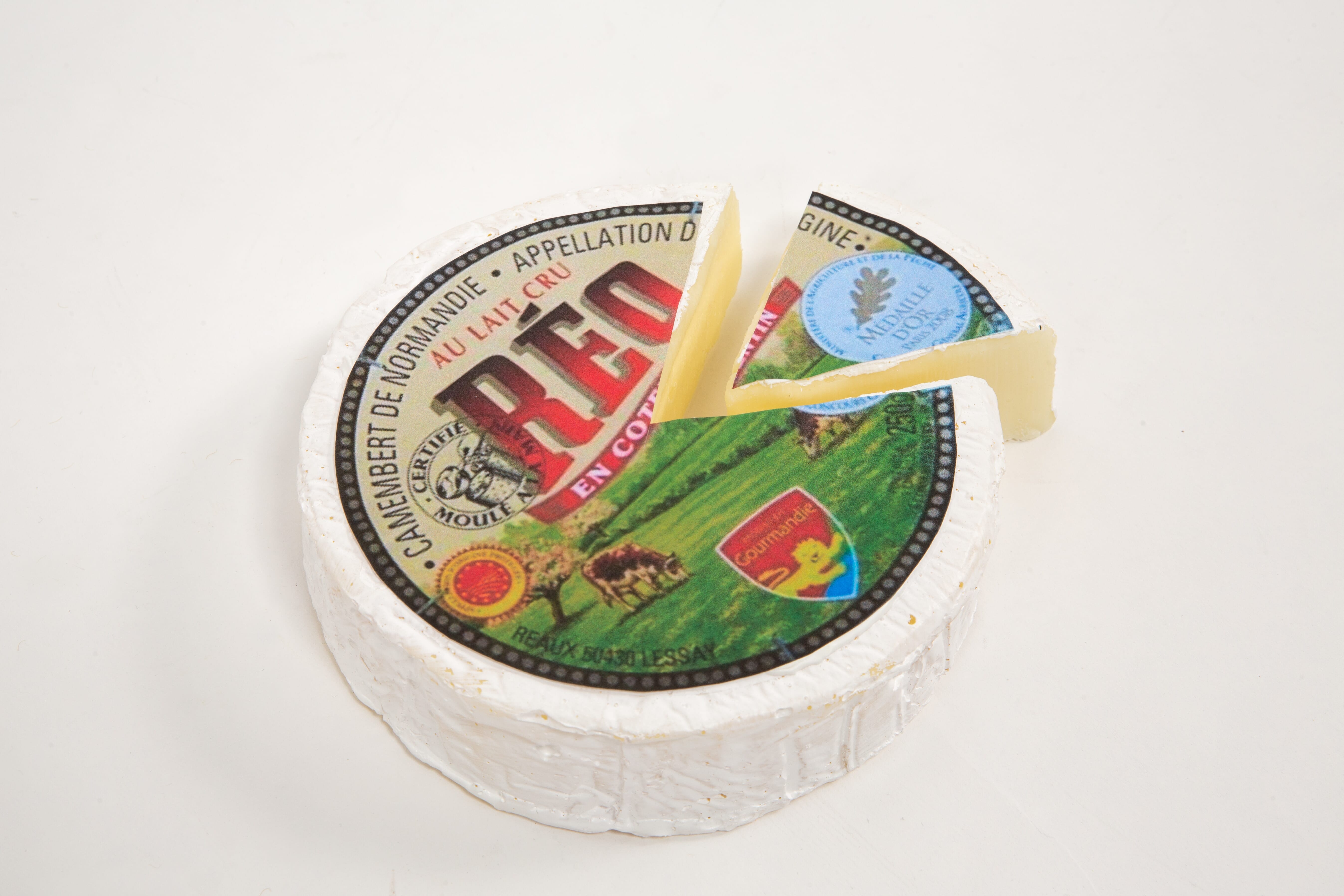 Fake Camembert Cheese Round with Wedge