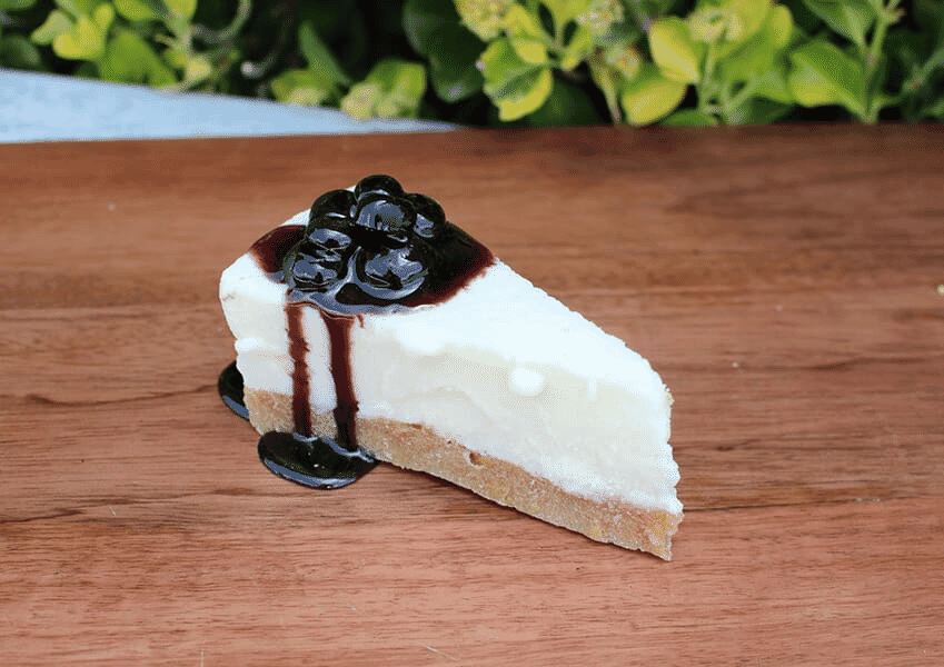 Fake Slice of Cheesecake with Blueberries
