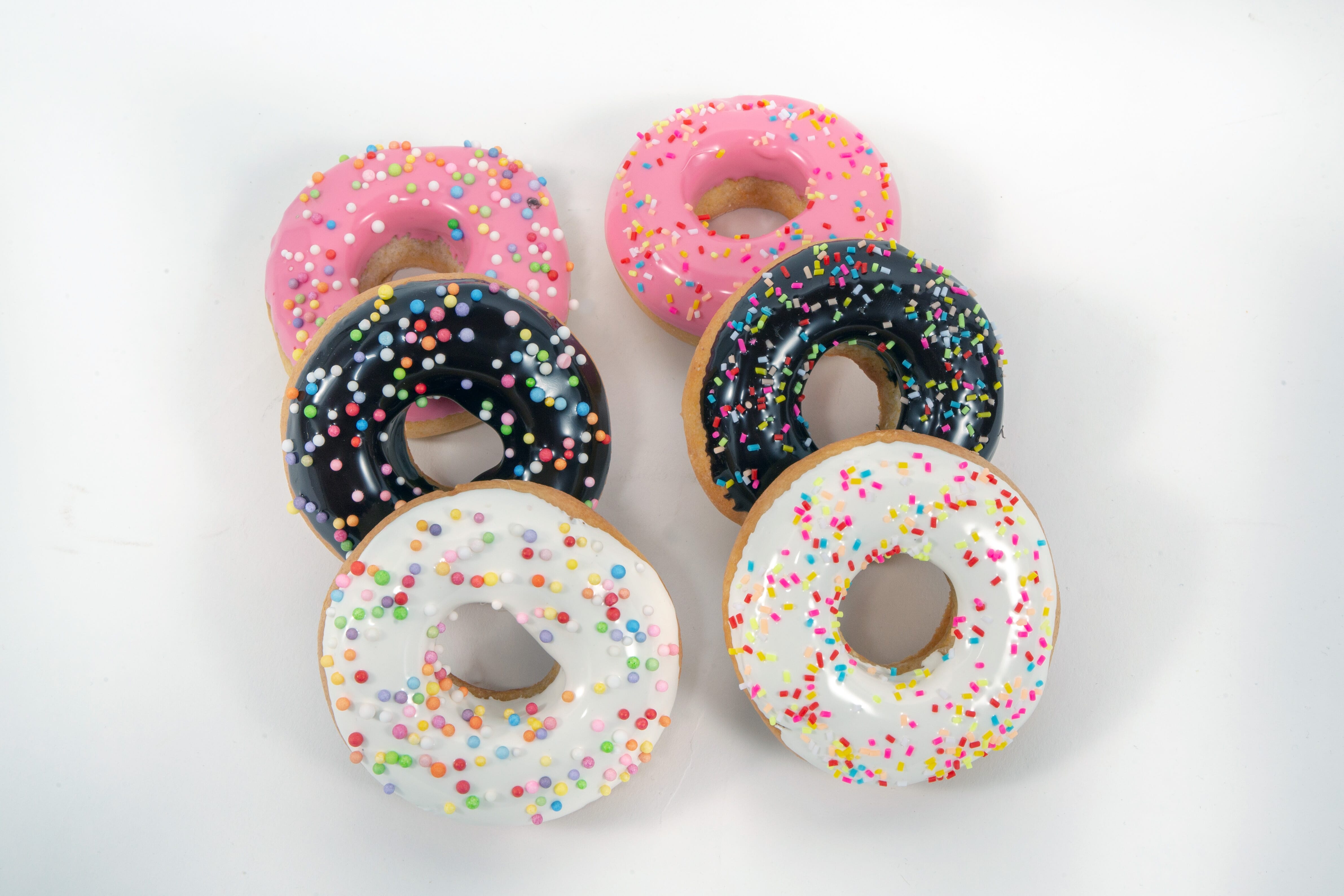 6 Pack of Fake Donuts of Assorted Flavors with Sprinkles - Pack C