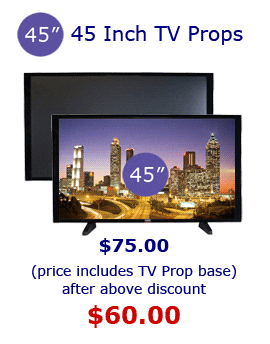 45' Flat Screen TV Props for Home Staging and Furniture Stores.  All 45' Prop TVs are wall mountable.