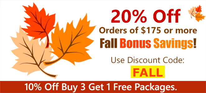20% Off Your Order OF $175 OR MORE Use Coupon Code FALL