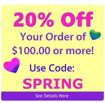 20% Order On Your Order of $75 or more Use Code SPRING