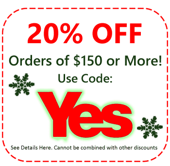 20% Order On Your Order of $150 or more Use Code YES