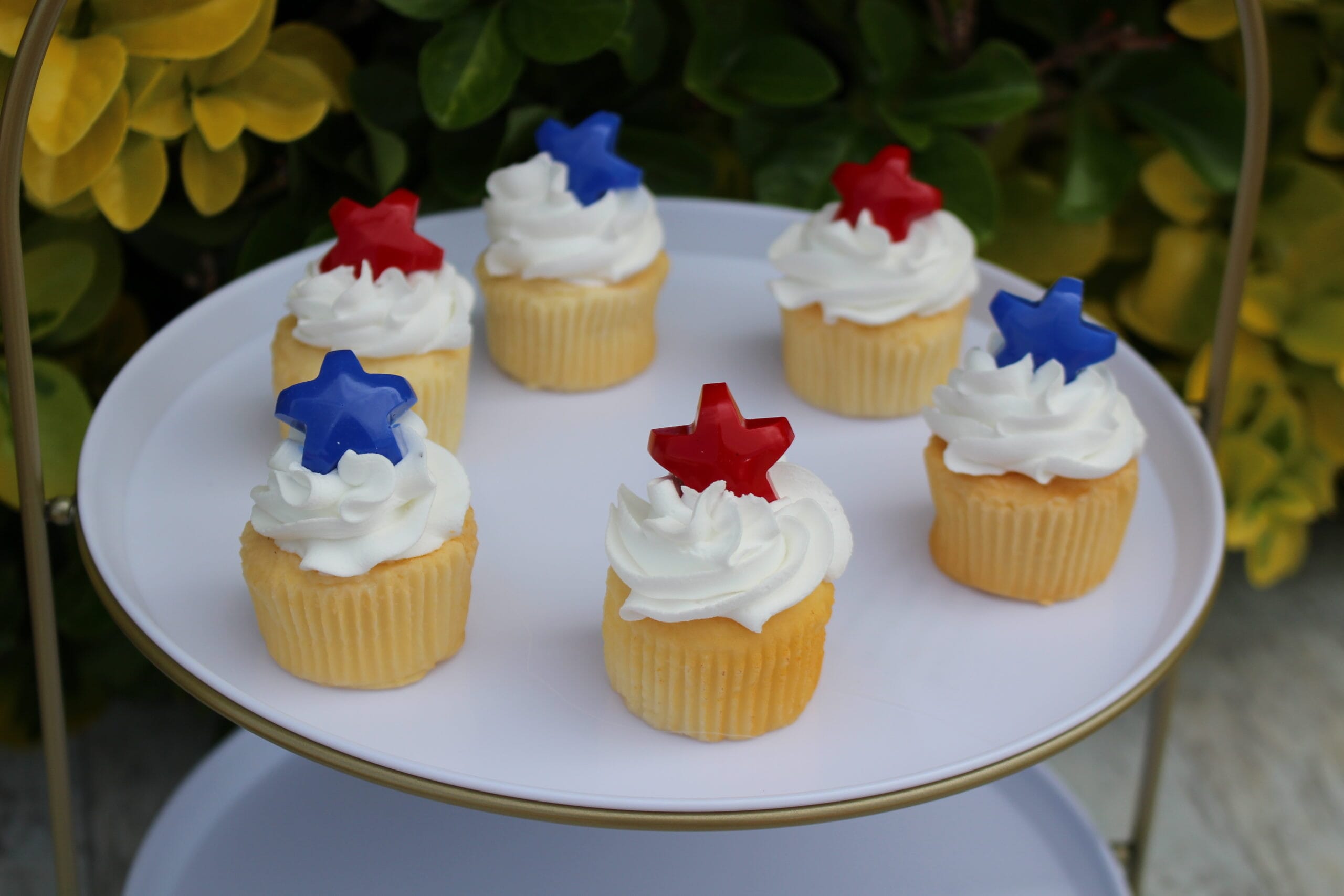 Fake Mini Frosted 4th of July Cupcakes (Set of 6)