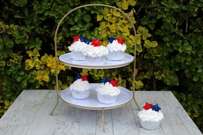 Fake Frosted 4th of July Cupcakes (Set of 6)
