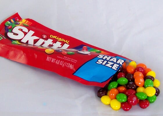 Fake Spill M&M Plain Peanut or Skittles 