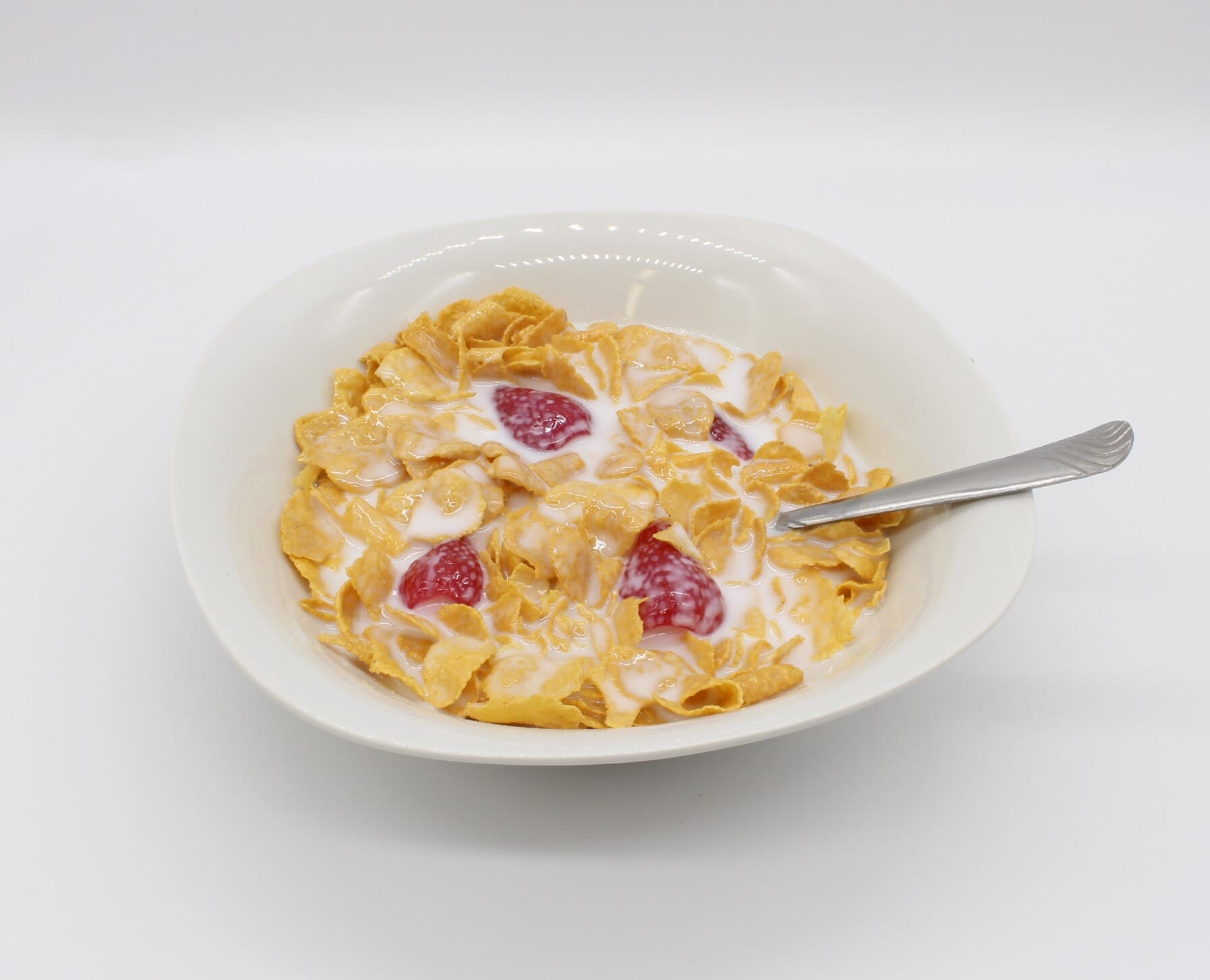 Cereal Bowl--Cornflakes with Strawberries