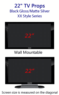 22 Inch Prop TVs Gloss Black & Matte Silver
