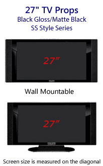 27 TV Props - HDTV Style (with Side Speakers) in Gloss Black/Matte Black
