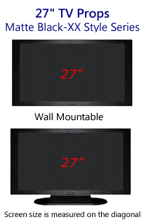 27 Inch TV Props - Plasma TV Style in Matte Black