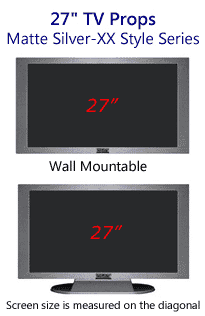 27 Inch TV Props - Plasma TV Style in Matte Silver