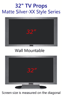 32 Inch TV Props - Plasma TV Style in Matte Silver