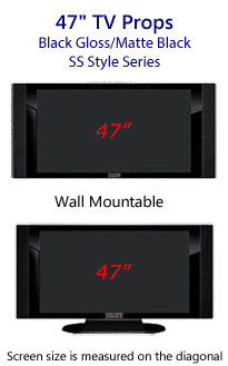 47 TV Props - HDTV Style (with Side Speaker) in Gloss Black/Matte Black