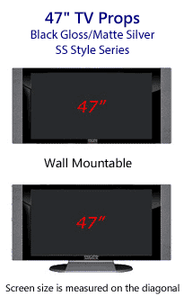47 Prop TVs - HDTV Style (with Side Speaker) in Gloss Black/Matte Silver