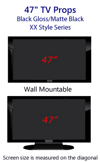 47 TV Props - Plasma TV Style in Gloss Black/Matte Black