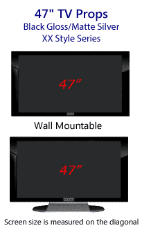 47 Inch TV Props - Plasma TV Style in Gloss Black/Matte Silver