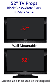52 TV Props - HDTV Style (with Bottom Speaker) in Gloss Black/Matte Black