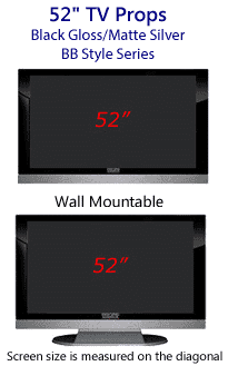 52 Inch TV Props - HDTV Style (with Bottom Speaker) in Gloss Black/Matte Silver