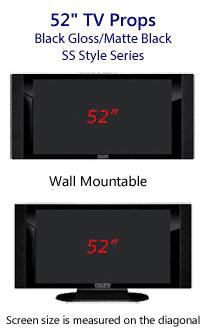 52 TV Props - HDTV Style (with Side Speakers) in Gloss Black/Matte Black
