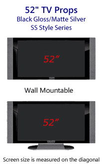 52 TV Props - HDTV Style (with Side Speakers) in Gloss Black/Matte Silver