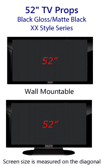 52 TV Props - Plasma TV Style in Gloss Black/Matte Black