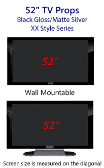 52 TV Props - Plasma TV Style in Gloss Black/Matte Silver