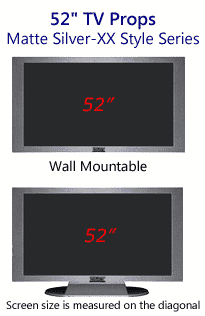 52 Inch TV Props - Plasma TV Style in Matte Silver