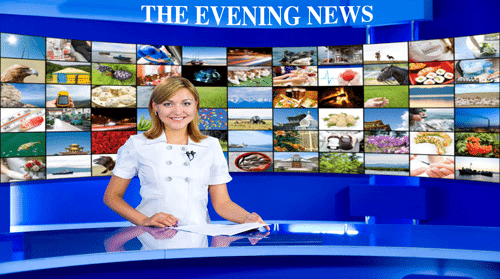 Computer Screen Image #092 Evening News Screen Image (Image Only. Computer Prop Not Included)