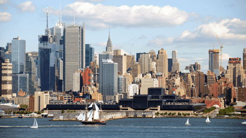 52" TV Screen Image #102 Sail Boats in New York City (Screen Print Only. 52 Inch TV Prop Not Included)