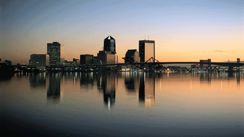 52" TV Screen Image #114 Jacksonville at Dusk (Screen Print Only. 52 Inch TV Prop Not Included)