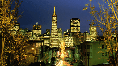 Computer Screen Image #169 San Francisco at Night Screen Image (Image Only. Computer Prop Not Included)