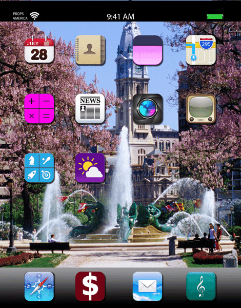 Fountain in the Park Tablet Prop Wallpaper (Vertical)