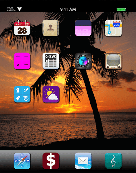 Tropical Sunset Tablet Prop Wallpaper (Vertical)