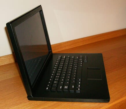 Laptop Prop in Black - 17" Matte Black Fake Laptop Computer Prop