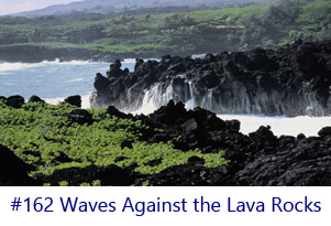 Waves Against the Lava Rocks Screen Image